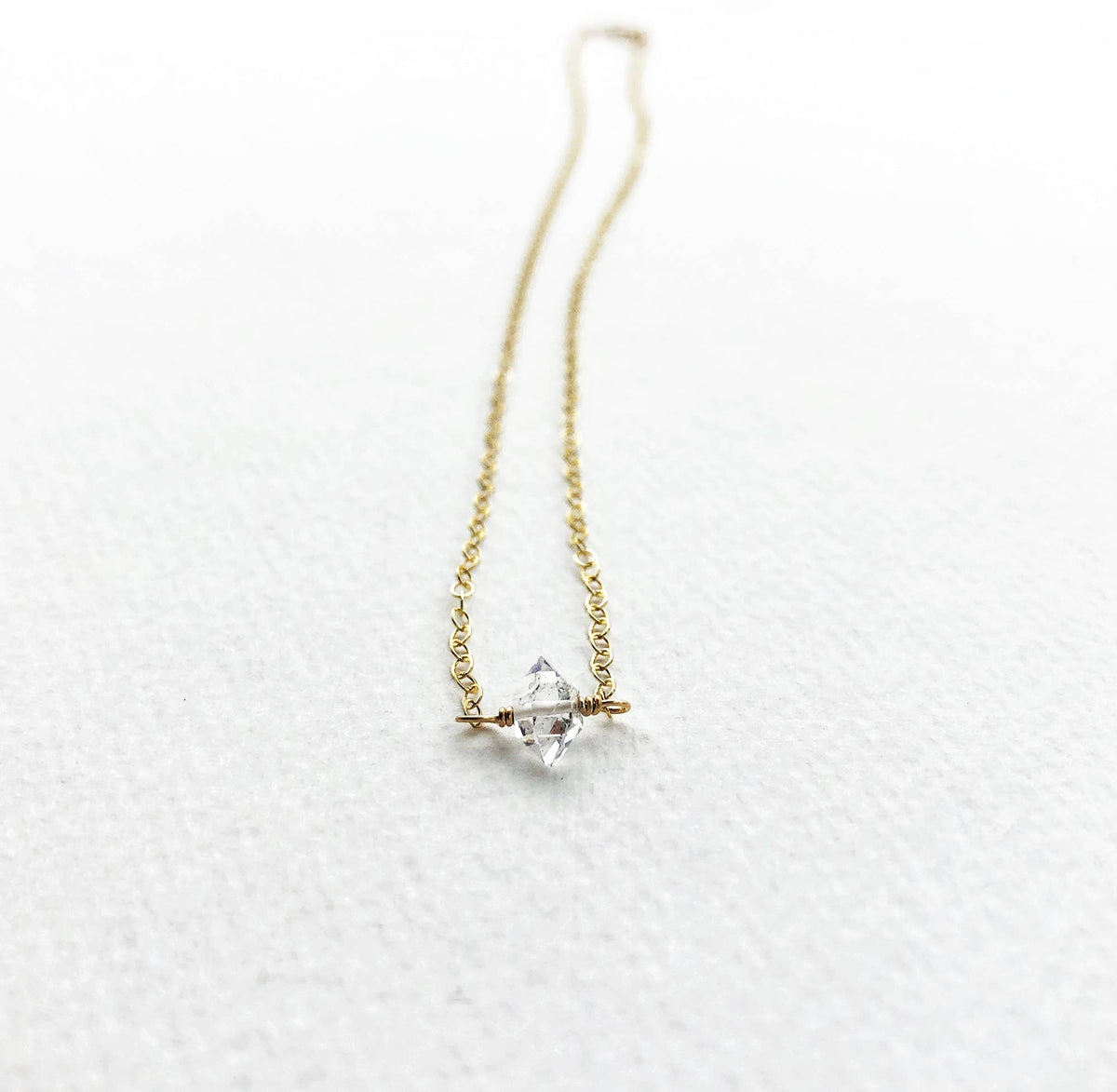 Minimalist Diamond Necklace | Layering Necklace: Sterling Silver
