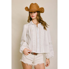 Load image into Gallery viewer, Sunbeam Eyelet Lace-Up Blouse
