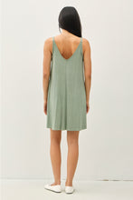 Load image into Gallery viewer, Olive Sage Ribbed V-Neck Mini Dress
