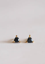Load image into Gallery viewer, Mini Energy Gem - Black Tourmaline - Gold Earrings
