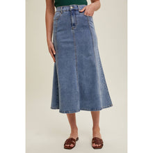 Load image into Gallery viewer, Denim Midi Flare Skirt
