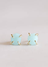 Load image into Gallery viewer, Gemstone Prong - Amazonite - Gold Earrings
