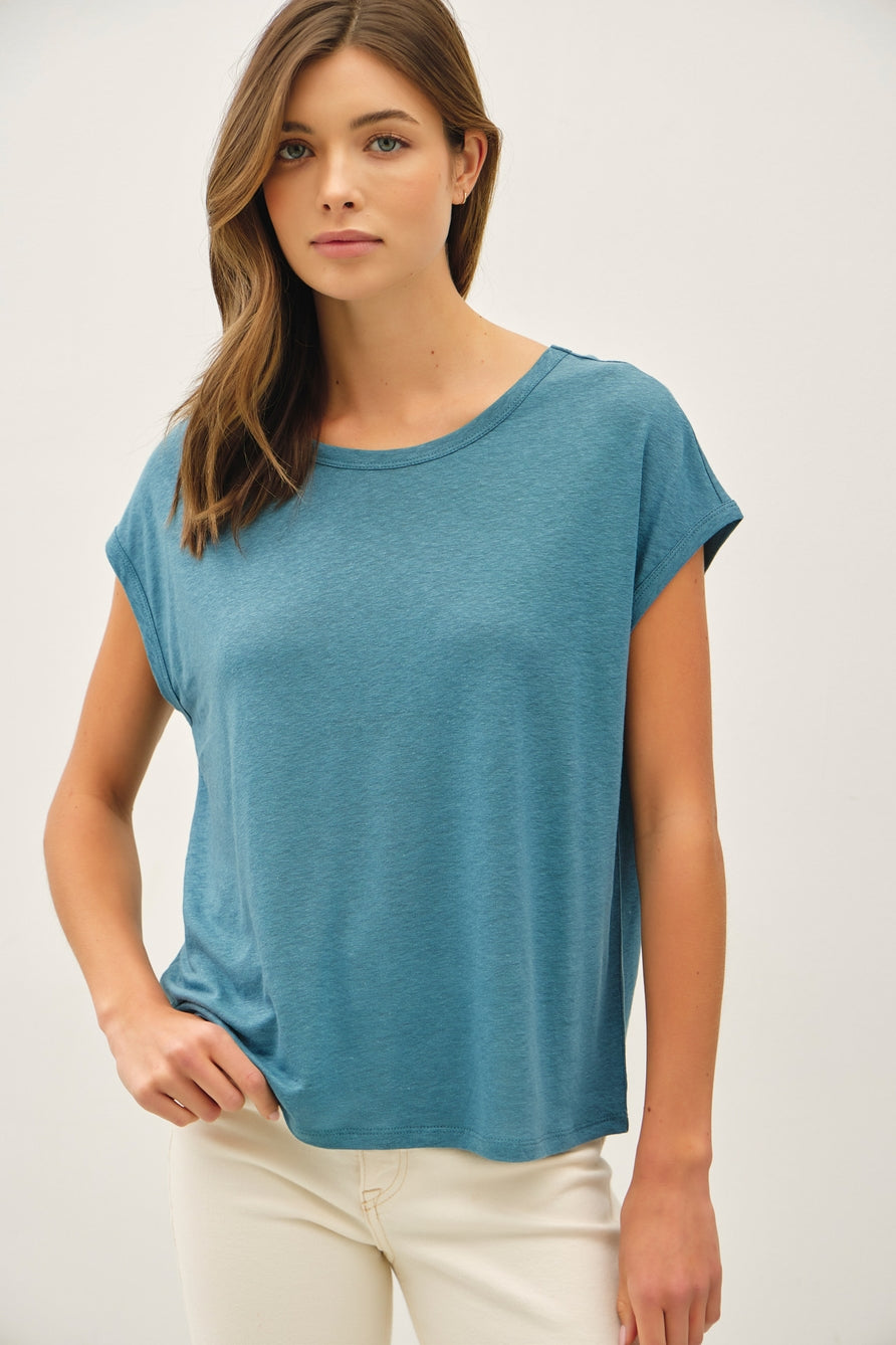 Teal Boxy Tee