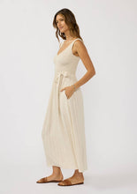 Load image into Gallery viewer, Sleeveless V Neck Smocked Bodice Midi Dress
