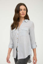Load image into Gallery viewer, Black Striped Button Down

