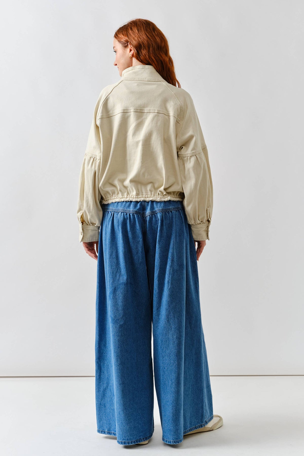 Balloon Sleeve Twill Jacket