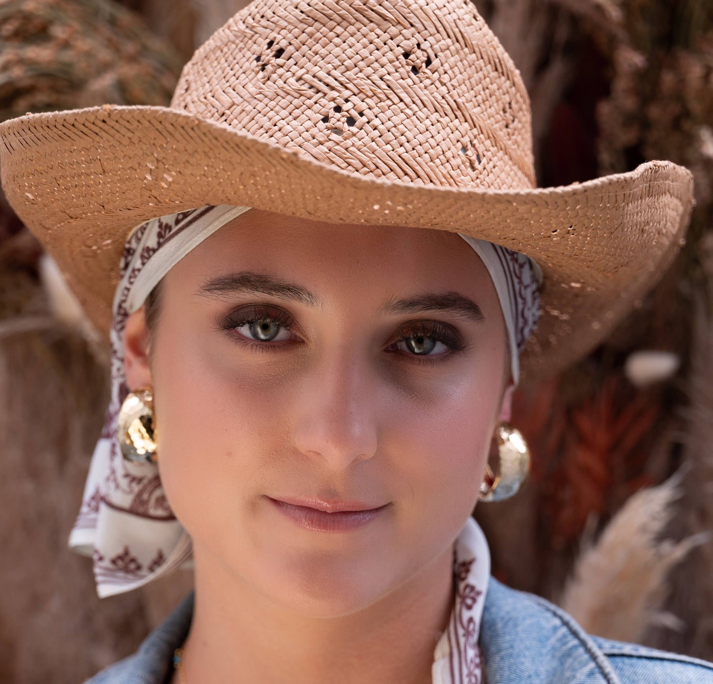 Large Vintage Hammered Hoops 