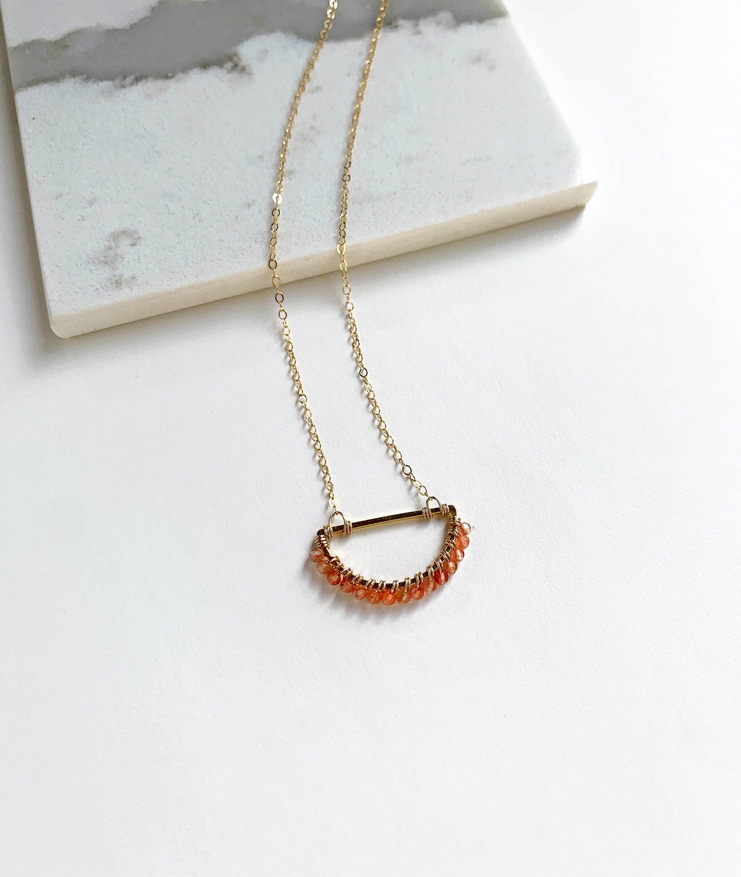 Sunstone Pendant Necklace | Dainty Necklace