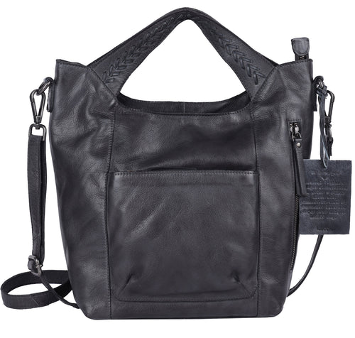 Charcoal Mason Leather Crossbody Latico Leather