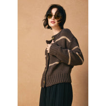 Load image into Gallery viewer, Fluffy Striped Button Down Cardigan
