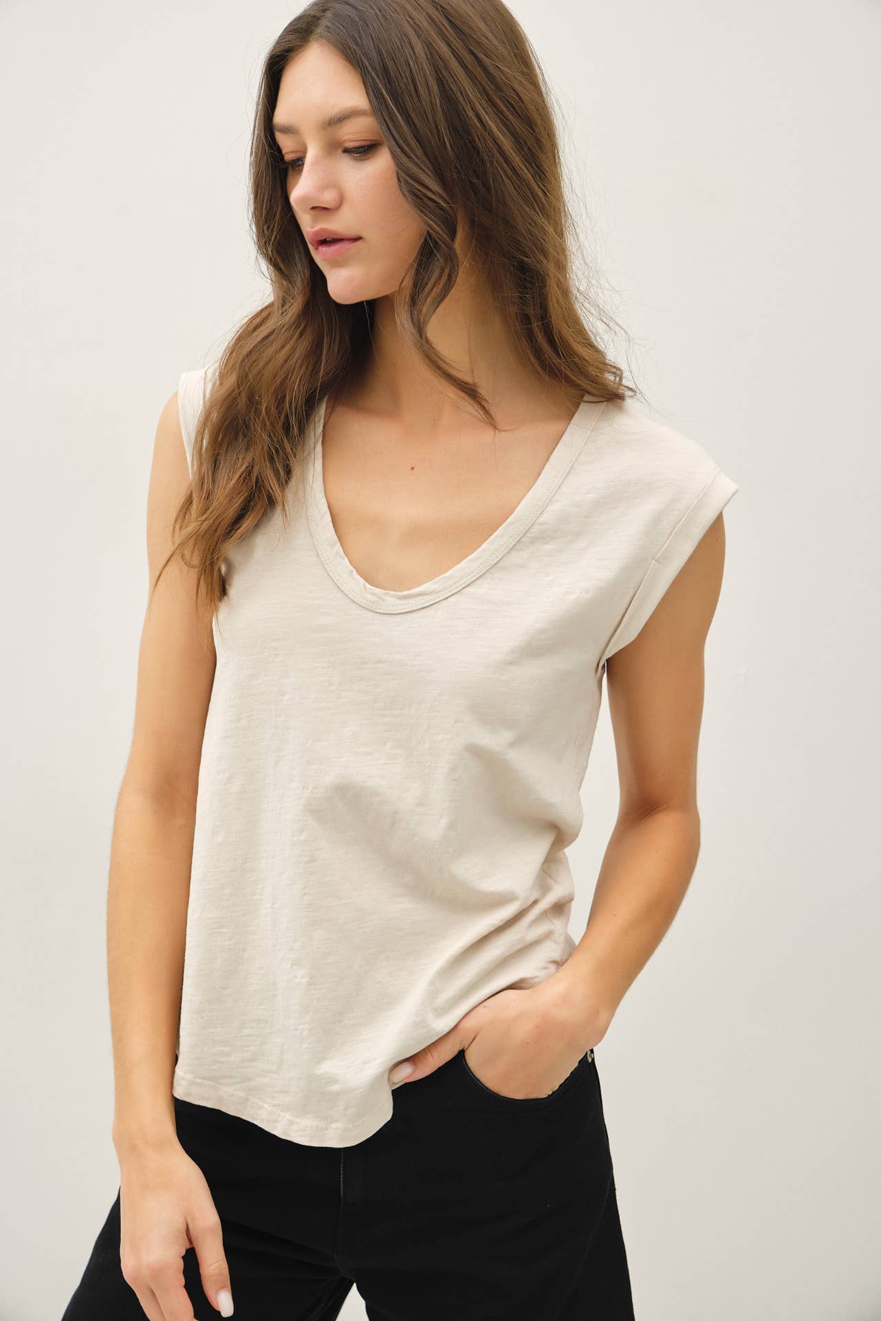Stone Basic Cap Sleeve 