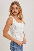 Load image into Gallery viewer, Button Down Square Neck Tank Top
