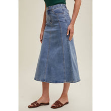 Load image into Gallery viewer, Denim Midi Flare Skirt
