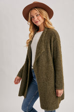 Load image into Gallery viewer, Olive Draped Collar Cardigan
