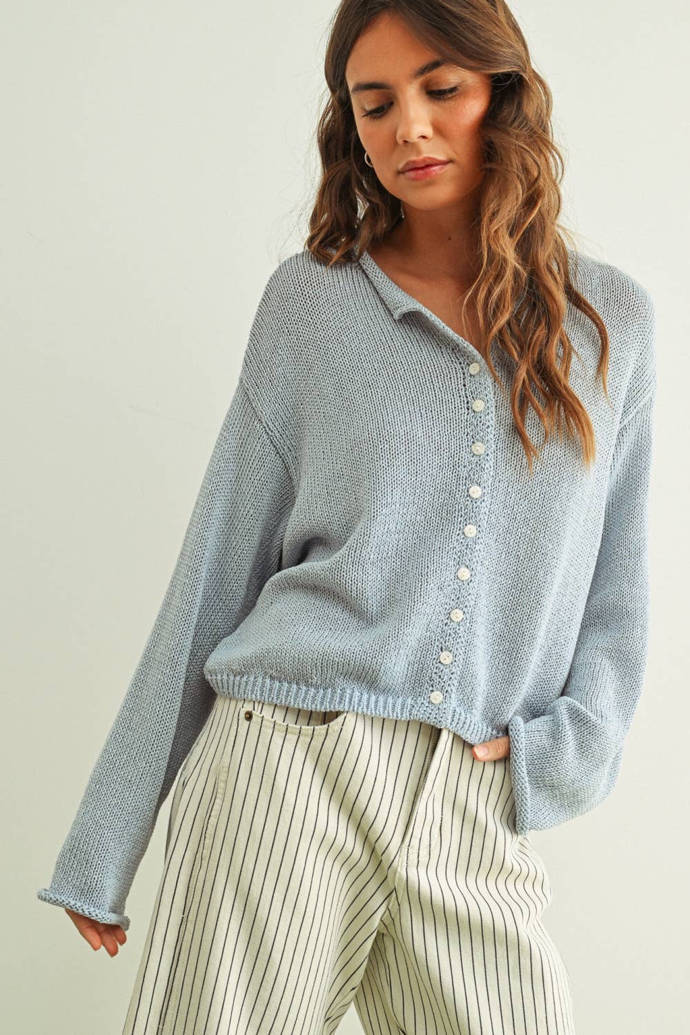 Lightweight Button Front Cardigan