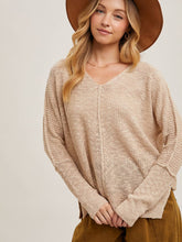 Load image into Gallery viewer, Oatmeal Sheer Loose-Fit Pullover
