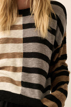 Load image into Gallery viewer, Contrast Striped Knit Sweater

