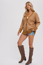 Load image into Gallery viewer, Button Front Boucle Oversized Sweater
