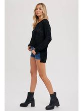 Load image into Gallery viewer, Black Reverse Seam Sweater
