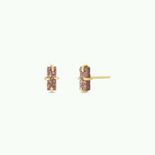 Load image into Gallery viewer, Druzy Bar - Rose Gold - Gold Earrings

