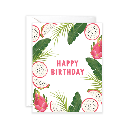 Tropical Dragon Fruit Birthday Card 
