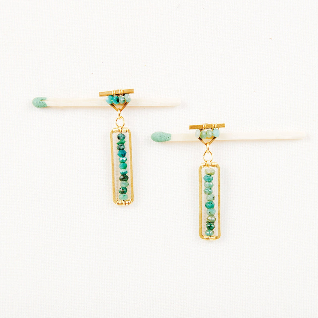 Chrysocolla Dangle Post Earrings Altiplano