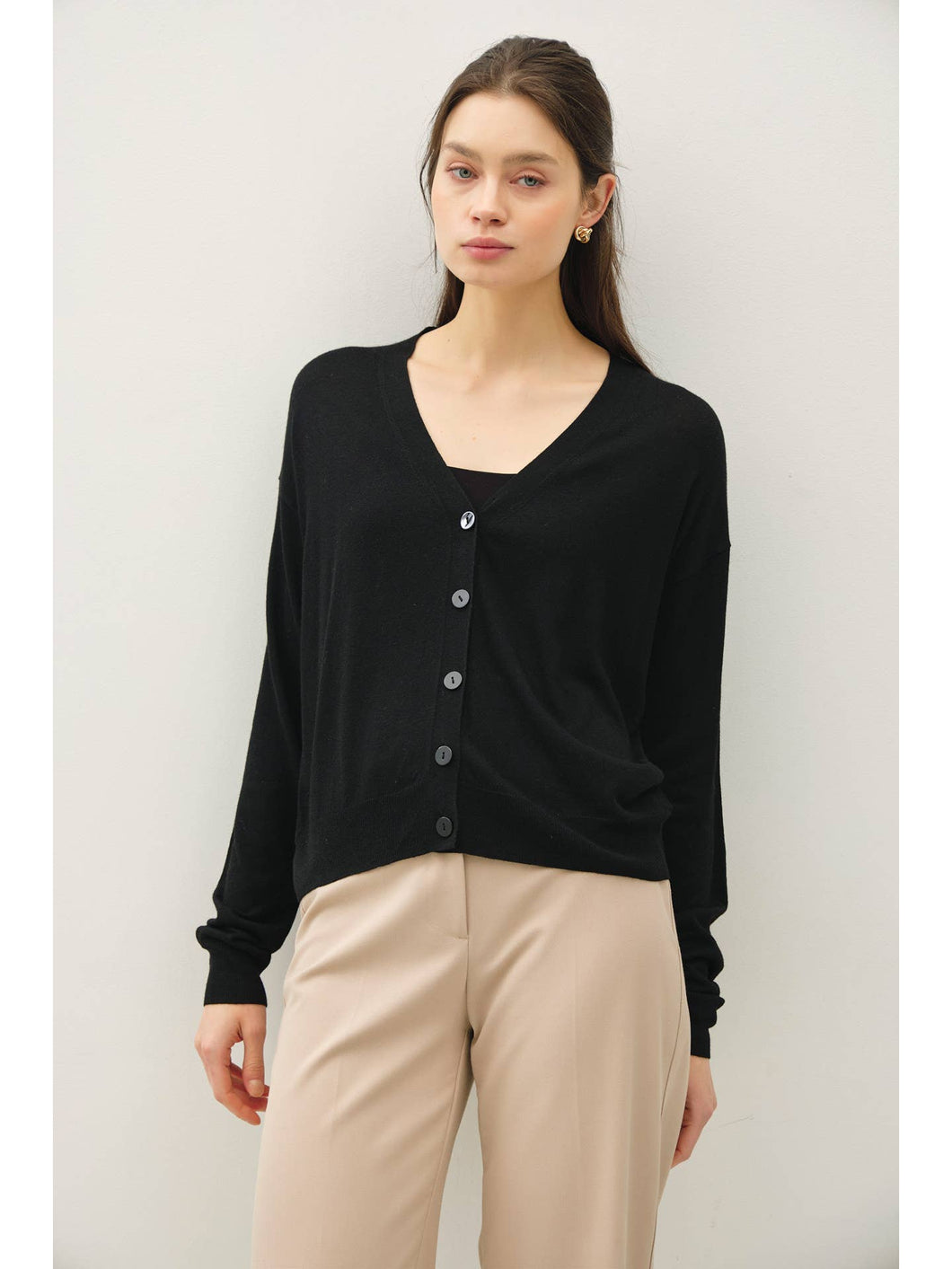 Black Ultra Lightweight Cardigan