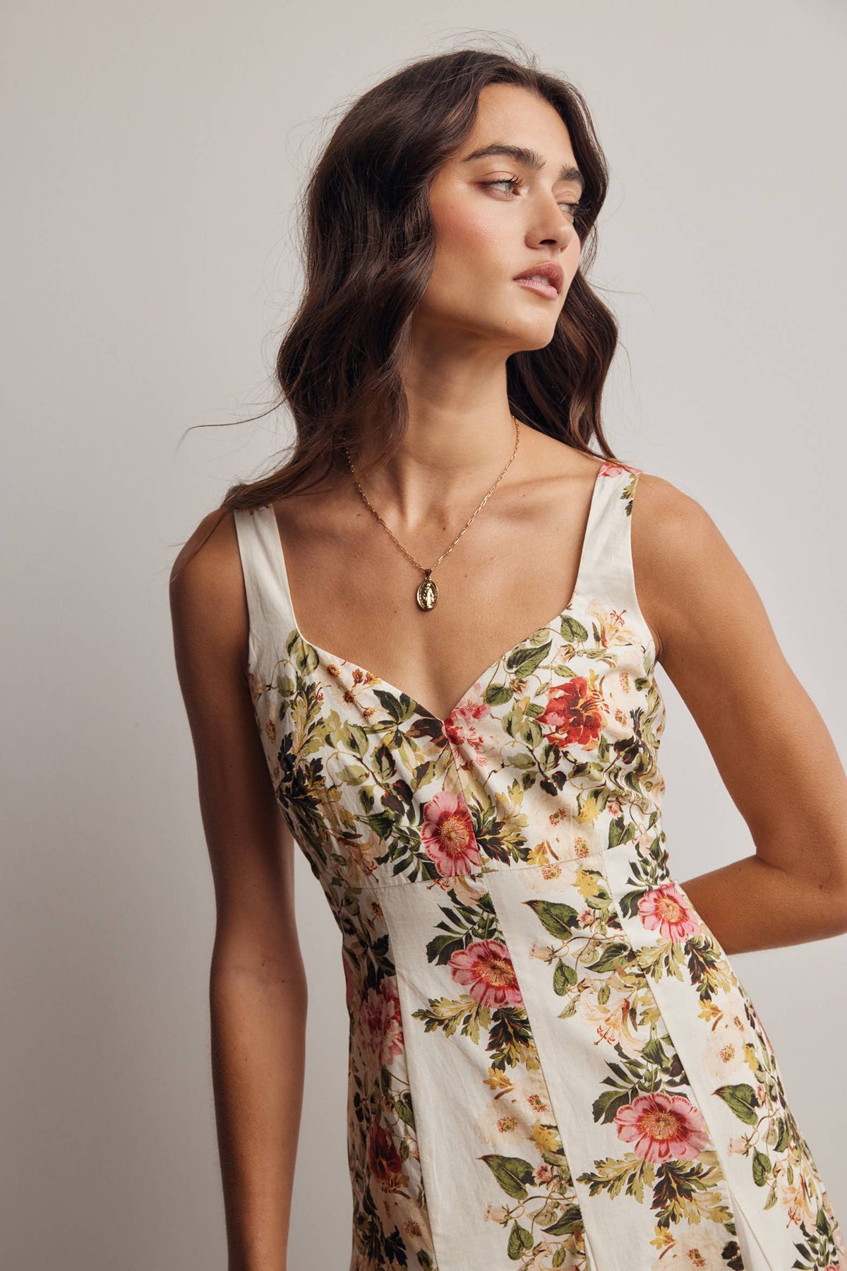 Floral Panel Midi Dress