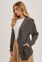 Load image into Gallery viewer, Ash Grey Button Down Sweater Cardigan
