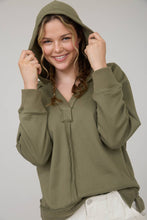 Load image into Gallery viewer, Olive V-Neck Hoodie
