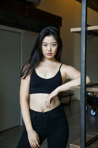 Black Basic Low Back Bralette Leto Accessories