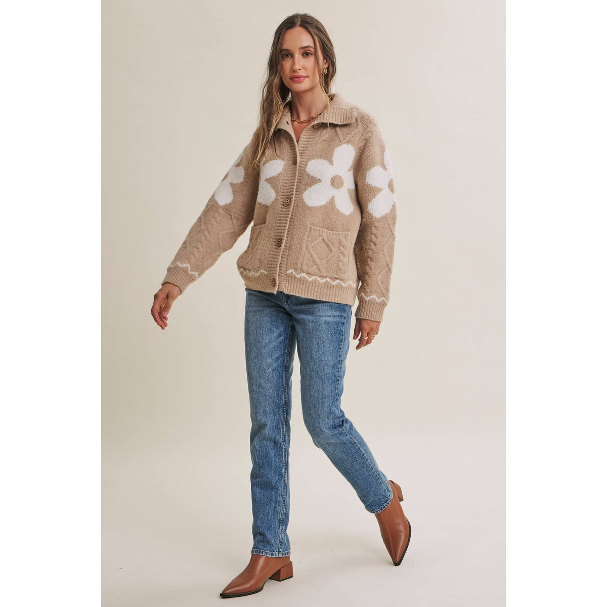 French Cotton Floral Cardigan