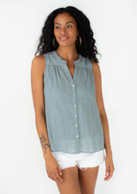 Load image into Gallery viewer, Dusty Teal Embroidered Tank
