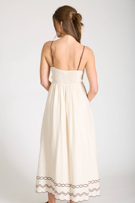 Embroidered Floral Mide Dress