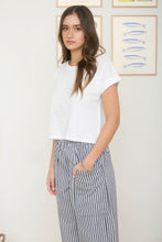 Load image into Gallery viewer, Navy Stripe Pocket Detail Wide Leg Pants 
