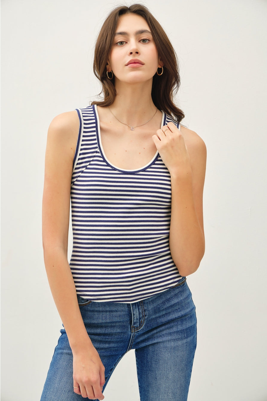 Striped Ribbed Tank Top