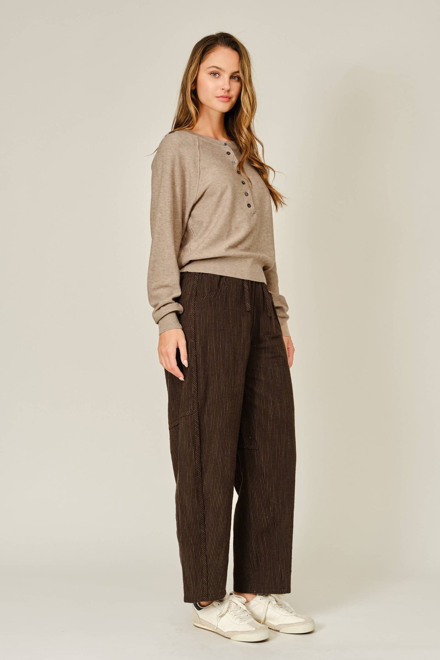 Grey Cashmere Button Down Sweater