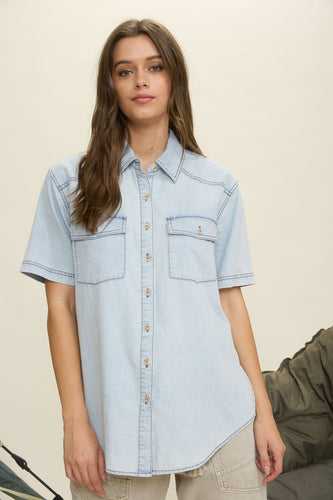 Light Denim Shirt Blu Pepper