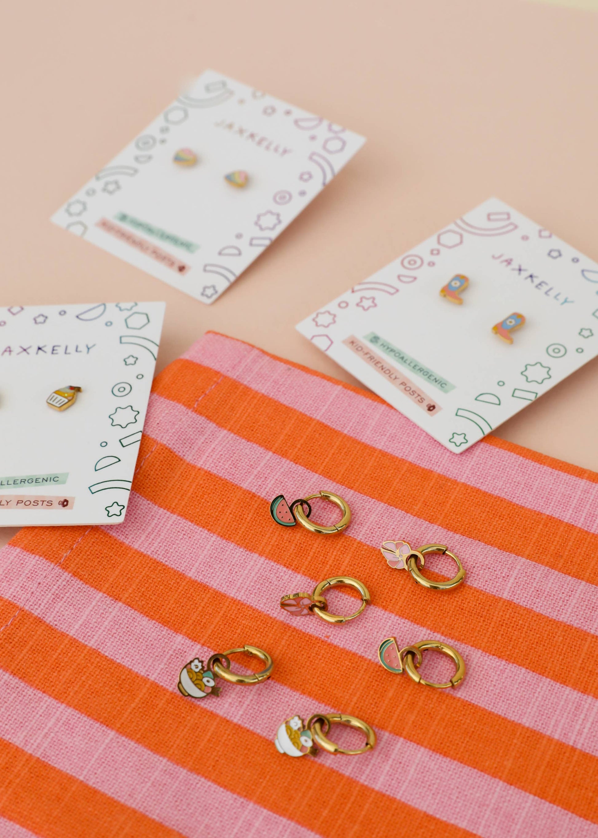 Watermelon Enamel Charm Hoop 