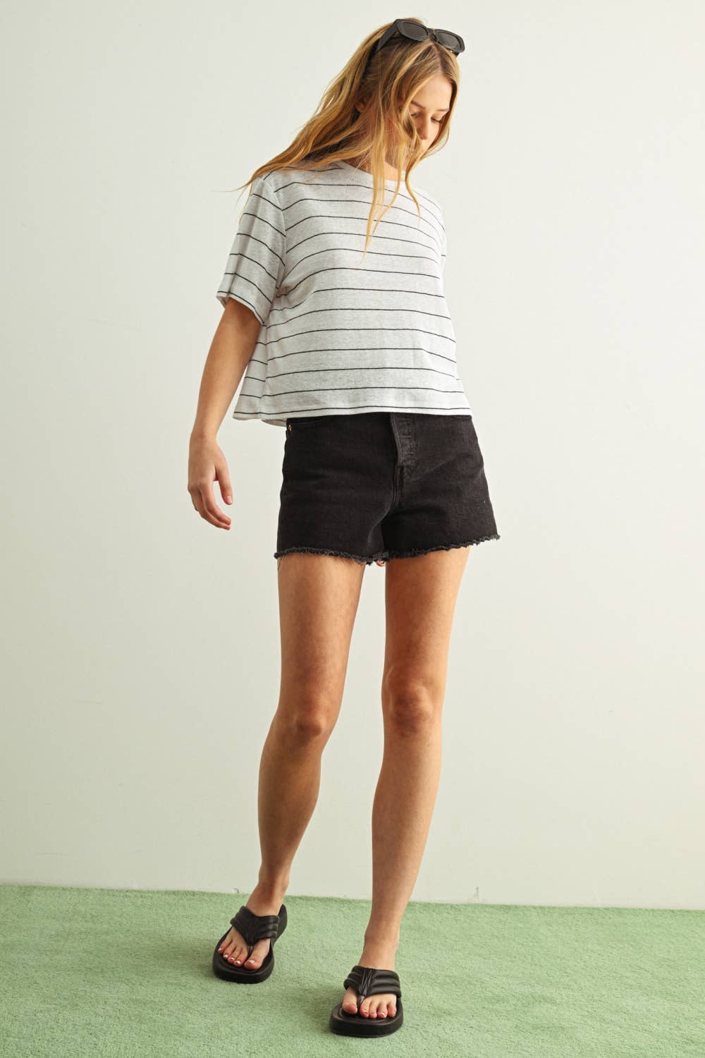 Perfectly Boxy Striped Tee 