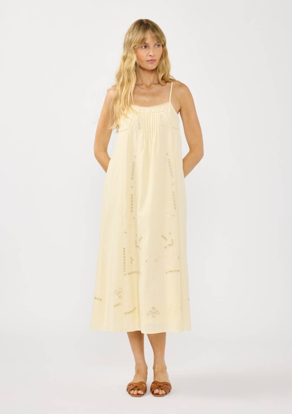 Spaghetti Strap Lace Cutout Maxi Dress 