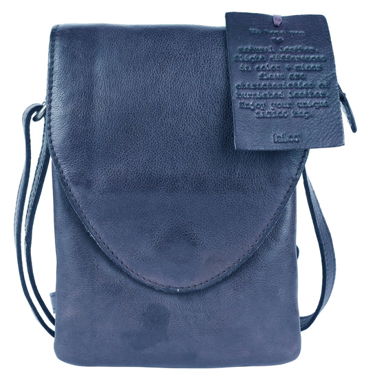 Pippa Handcrafted Leather Crossbody Bags: Denim