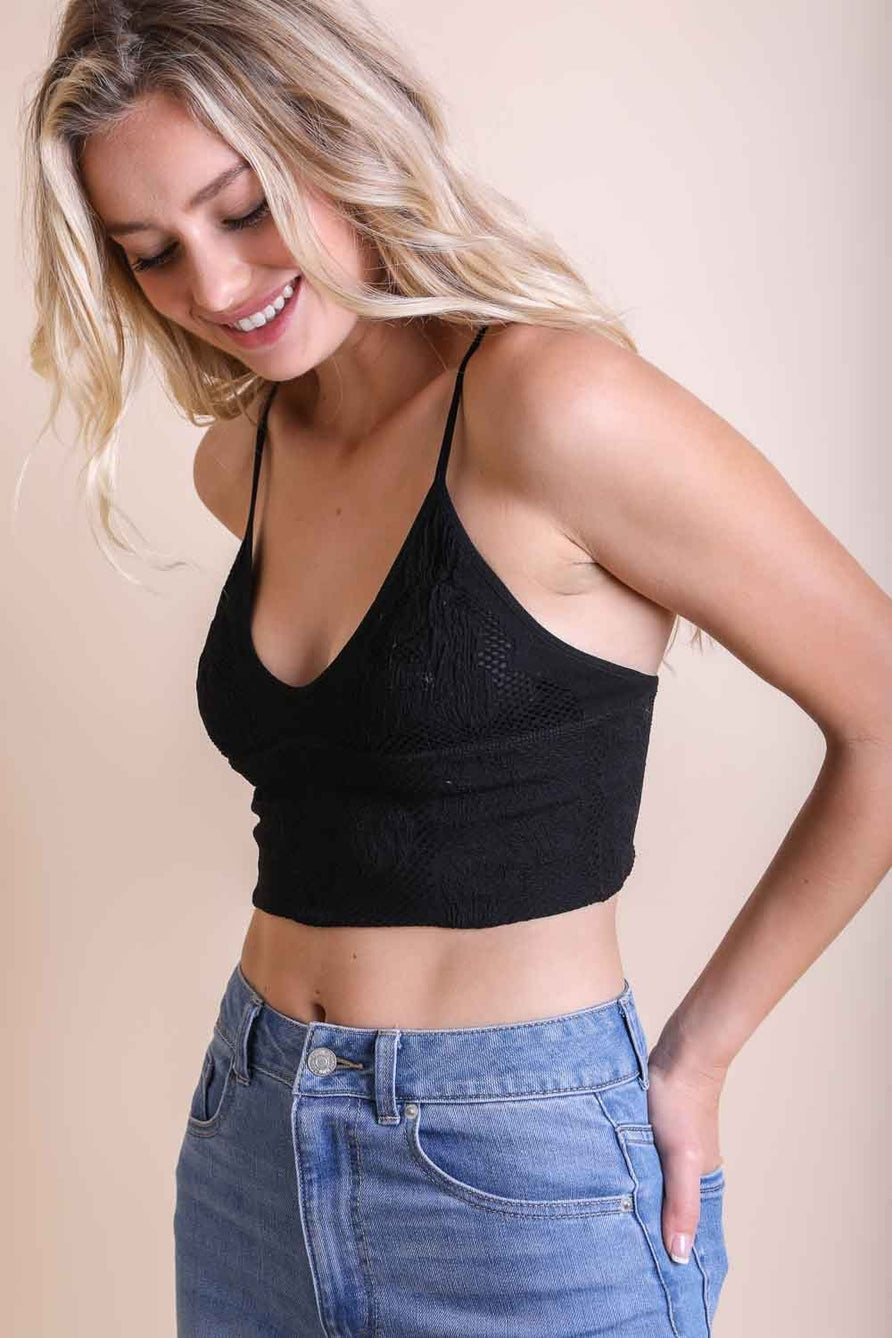 Black Padded V-Neck Brami Leto Accessories