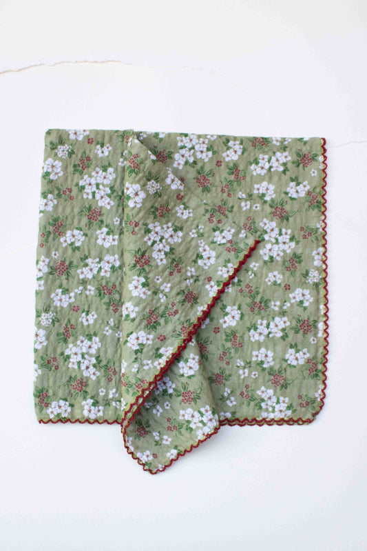 Vintage Floral Cotton Rayon Scarf
