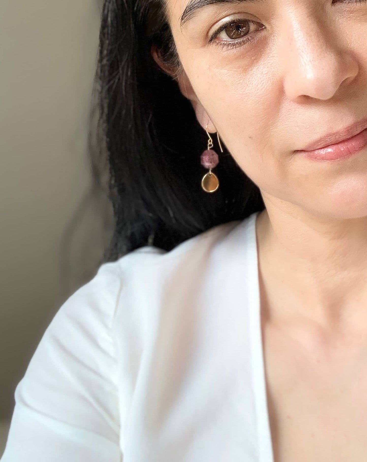 Strawberry Petal Earrings | Pink Drop Earrings