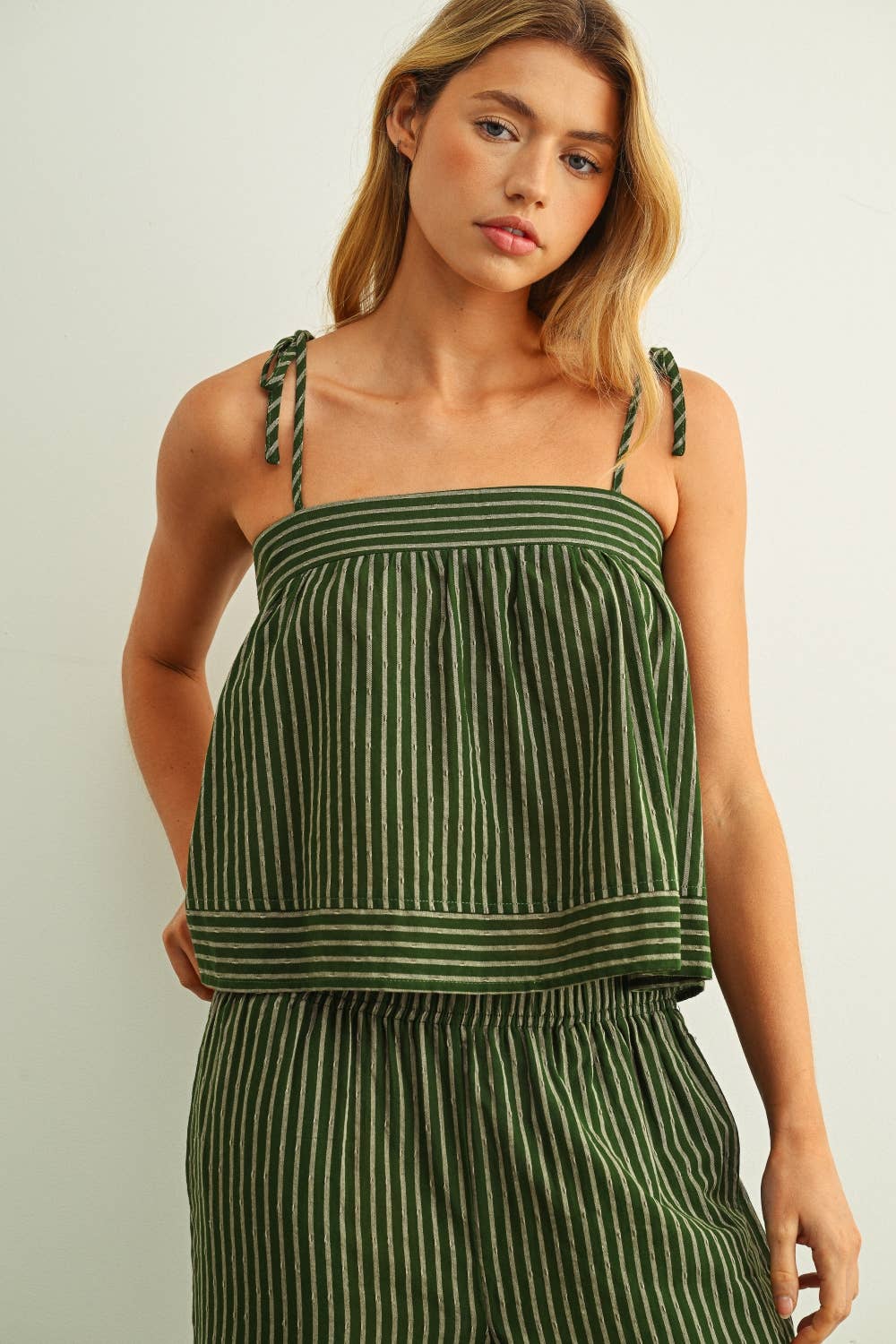Striped Spaghetti Strap Tank 