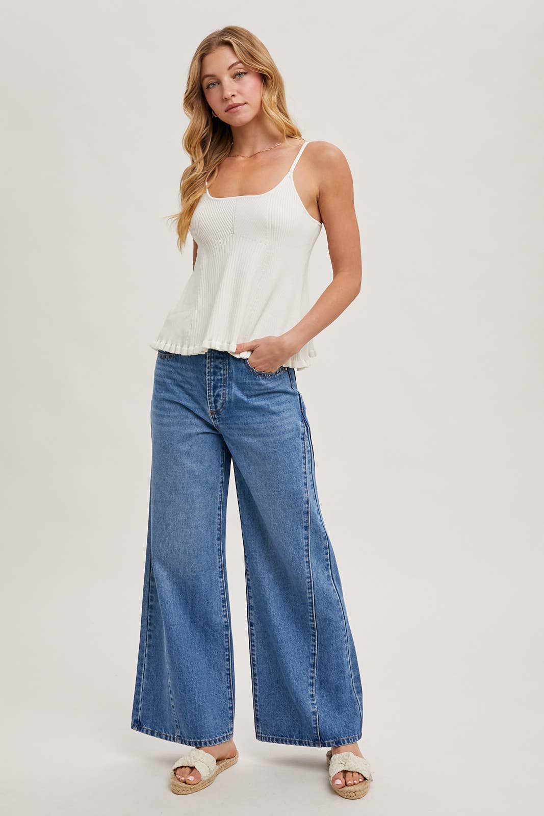 Ruffled Hem Cami Tank