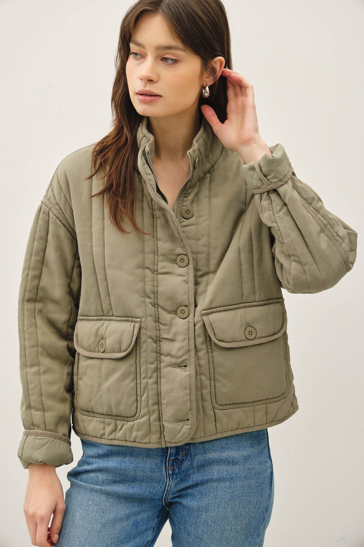Olive Quilted Jacket