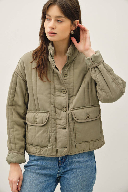 Olive Quilted Jacket