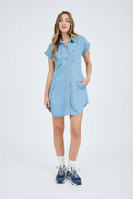 Load image into Gallery viewer, Collared Button Down Mini Dress
